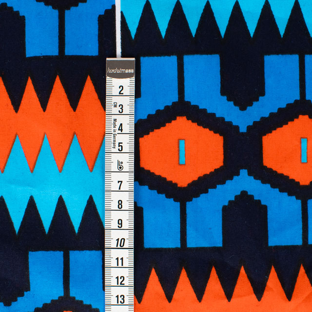 生地 アフリカ布 キテンゲ 24SS 1.ブルー×オレンジ 09Ae99_