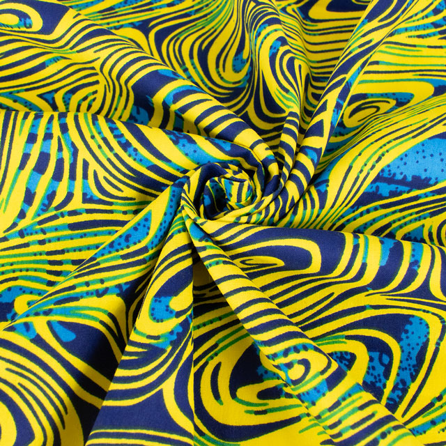 生地 アフリカ布 キテンゲ 24SS 2.ブルー×イエロー 09Ae99_