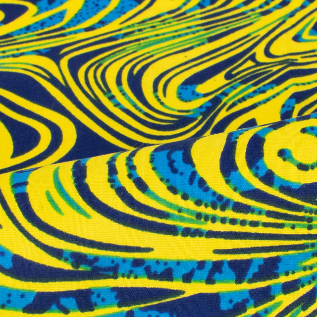 生地 アフリカ布 キテンゲ 24SS 2.ブルー×イエロー 09Ae99_