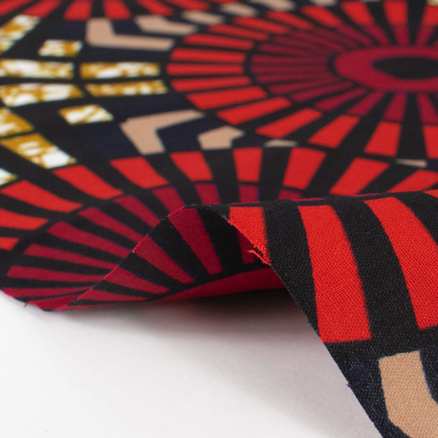 生地 アフリカ布 キテンゲ 24SS 5.ブラック×レッド 09Ae99_