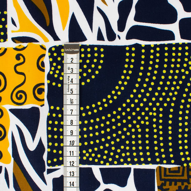 生地 アフリカ布 キテンゲ 24SS 6.ブラック×イエロー 09Ae99_
