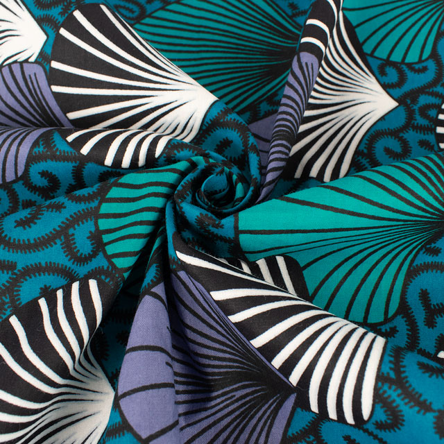 生地 アフリカ布 キテンゲ 24SS 7.ブルー 09Ae99_