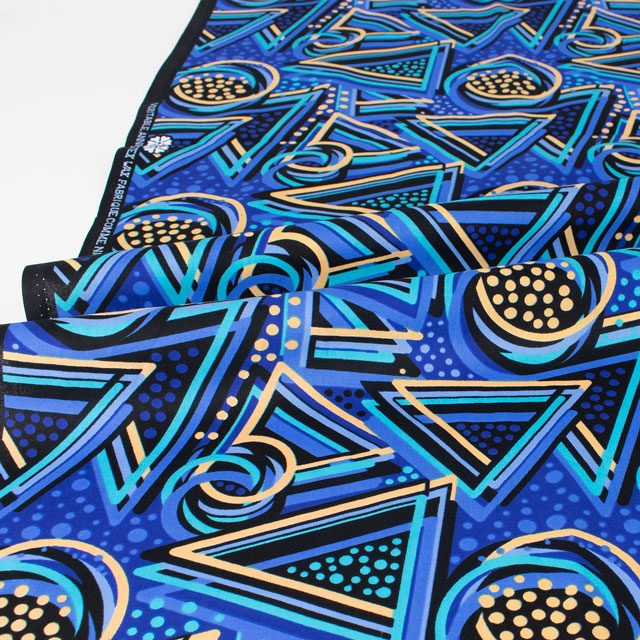 生地 アフリカ布 キテンゲ 24SS 8.ブルー 09Ae99_