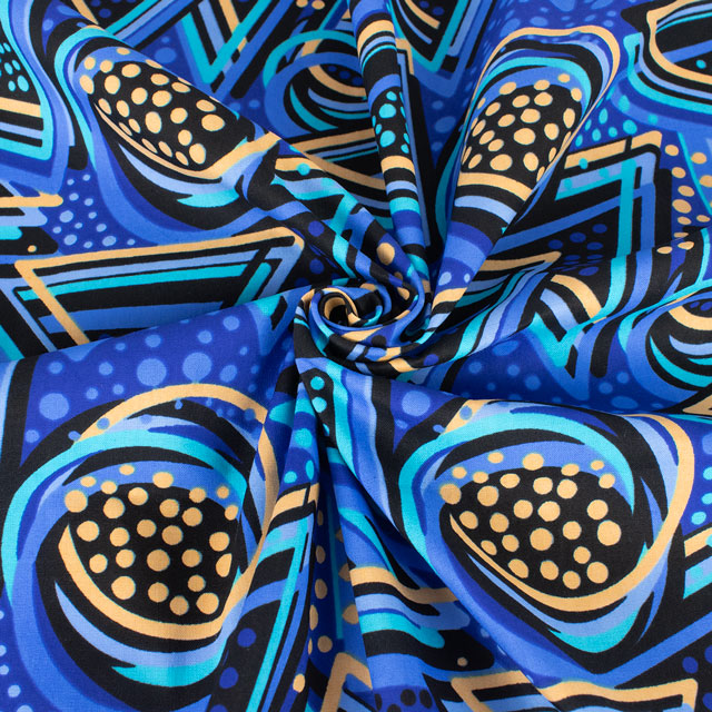 生地 アフリカ布 キテンゲ 24SS 8.ブルー 09Ae99_