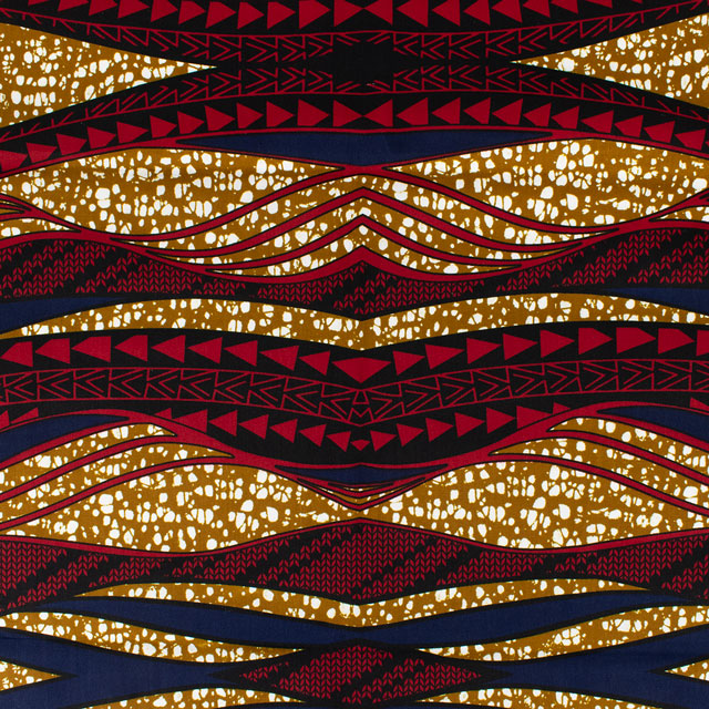 生地 アフリカ布 キテンゲ 24SS 9.マスタード×レッド 09Ae99_