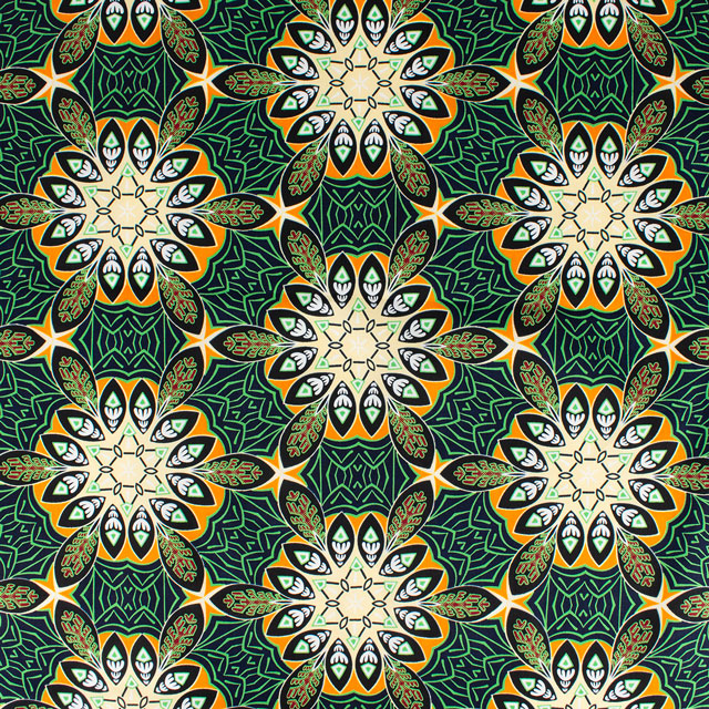 生地 アフリカ布 キテンゲ 24SS 13.オレンジ×グリーン 09Ae99_