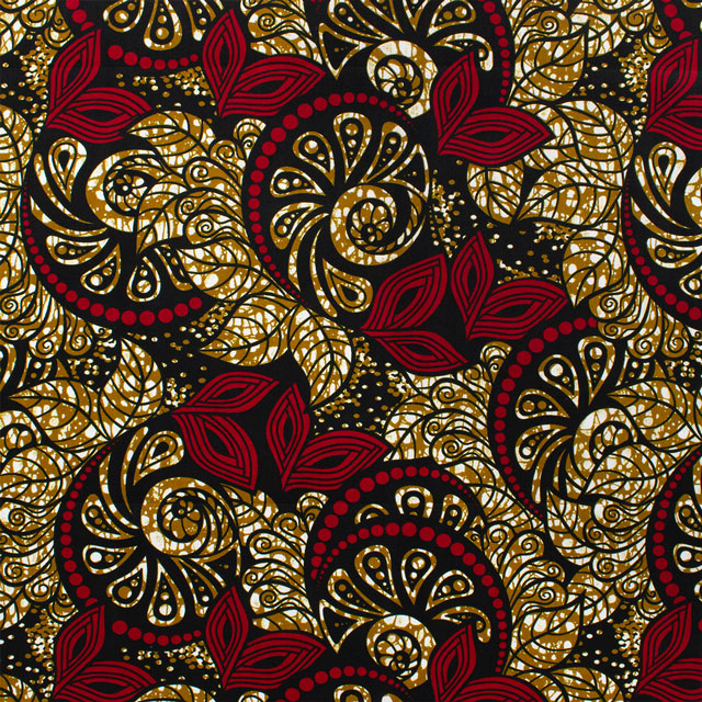 生地 アフリカ布 キテンゲ 24SS 20.マスタード×レッド 09Ae99_