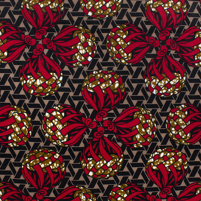 生地 アフリカ布 キテンゲ 24SS 23.ブラック×レッド 09Ae99_