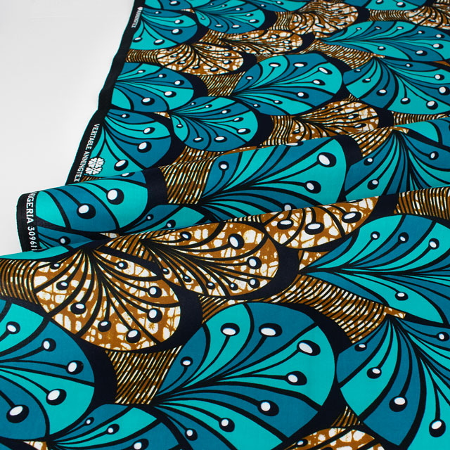 生地 アフリカ布 キテンゲ 24SS 26.ブルー 09Ae99_