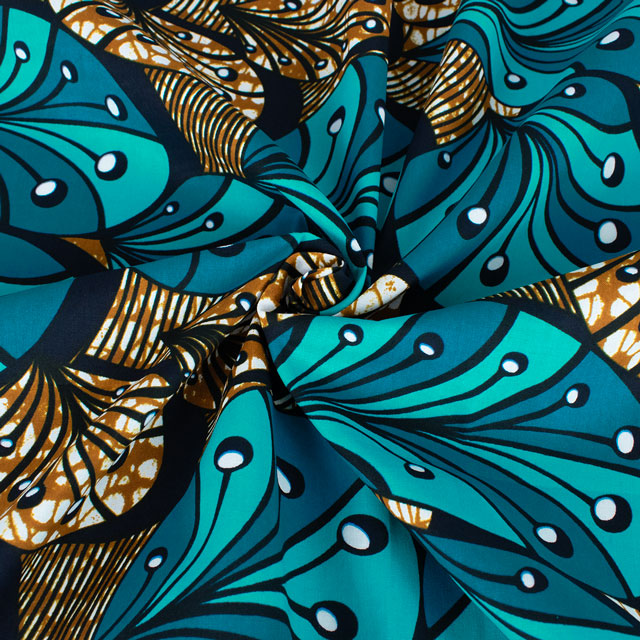 生地 アフリカ布 キテンゲ 24SS 26.ブルー 09Ae99_