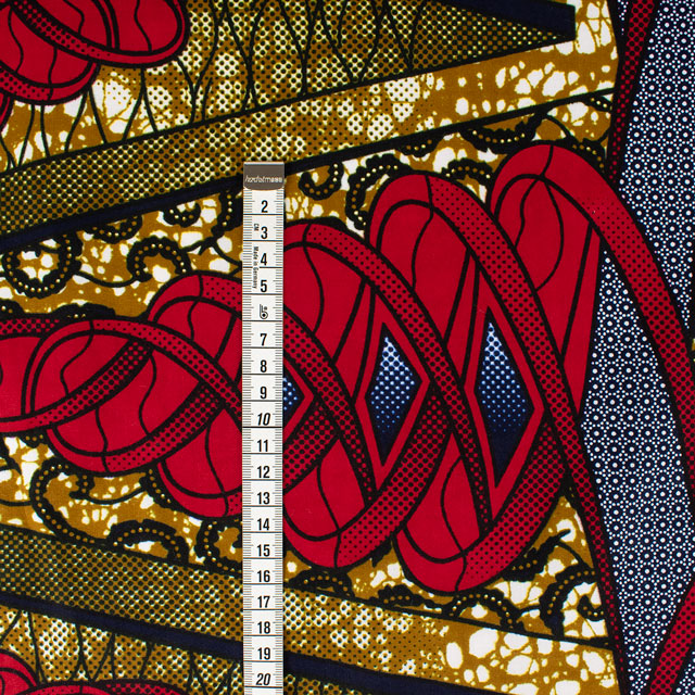 生地 アフリカ布 キテンゲ 24SS 27.マスタード×レッド 09Ae99_