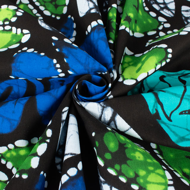 生地 アフリカ布 キテンゲ 24SS 29.ネイビー×グリーン 09Ae99_