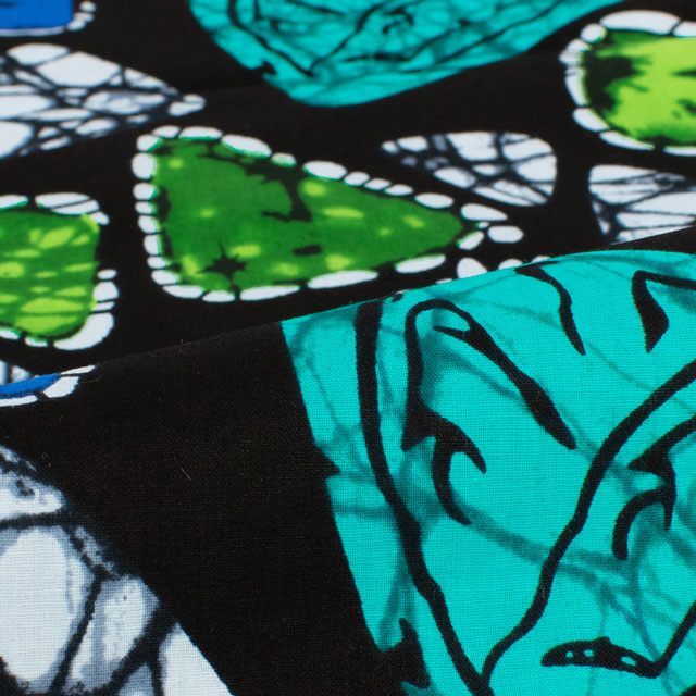 生地 アフリカ布 キテンゲ 24SS 29.ネイビー×グリーン 09Ae99_