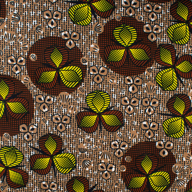 生地 アフリカ布 キテンゲ 25SS 9.ブラウン 09Ae99_