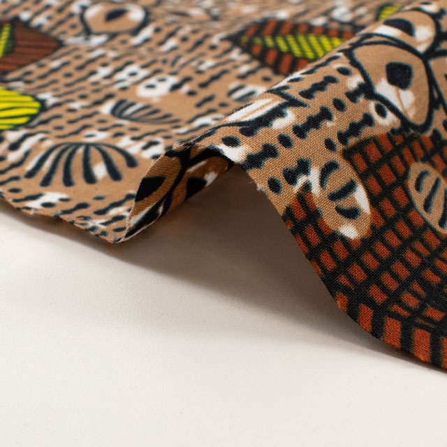 生地 アフリカ布 キテンゲ 25SS 9.ブラウン 09Ae99_