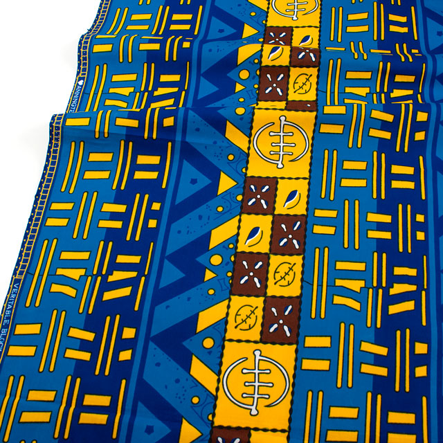 生地 アフリカ布 キテンゲ 25SS 13.ブルー 09Ae99_