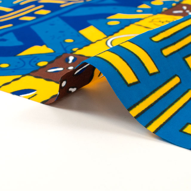 生地 アフリカ布 キテンゲ 25SS 13.ブルー 09Ae99_