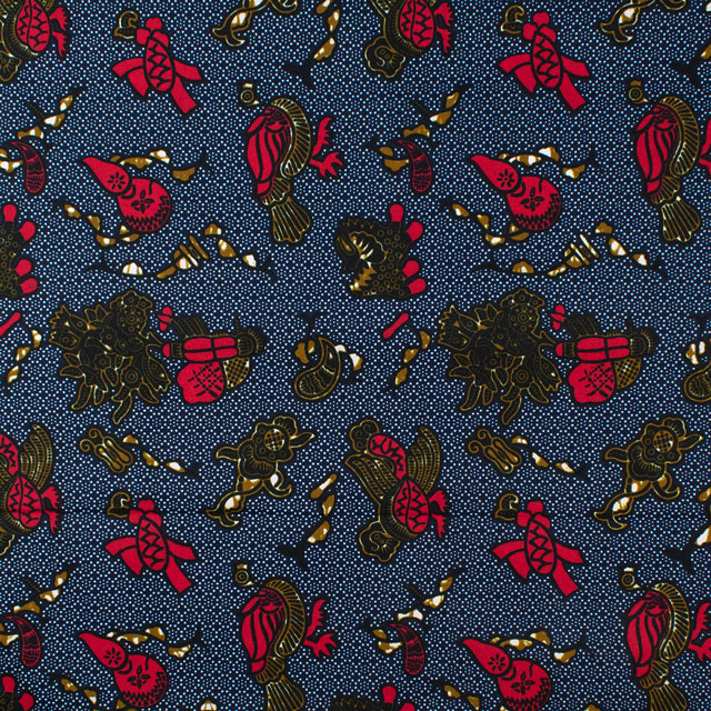 生地 アフリカ布 キテンゲ 25SS 15.ネイビー 09Ae99_