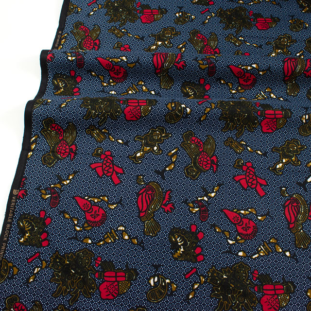 生地 アフリカ布 キテンゲ 25SS 15.ネイビー 09Ae99_