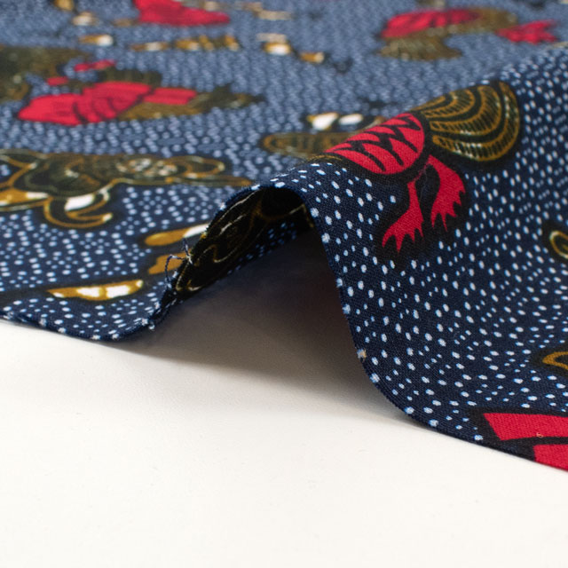 生地 アフリカ布 キテンゲ 25SS 15.ネイビー 09Ae99_