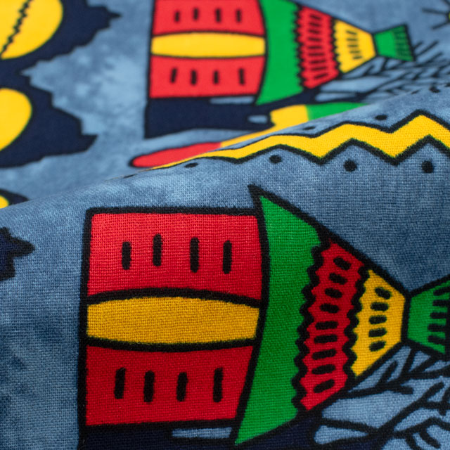 生地 アフリカ布 キテンゲ 25SS 16.ブルー 09Ae99_