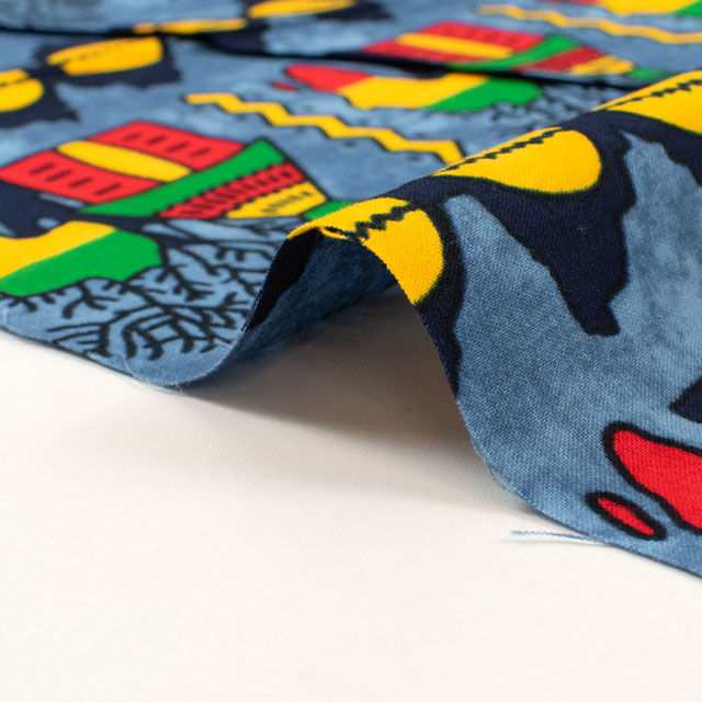 生地 アフリカ布 キテンゲ 25SS 16.ブルー 09Ae99_