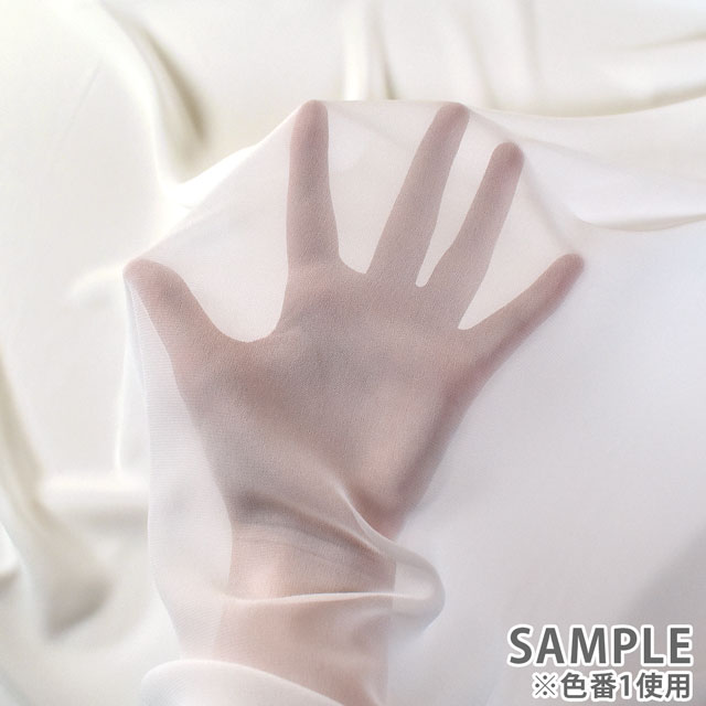生地 75Dシフォンジョーゼット(KKF7572) 1.白 10Bf09_