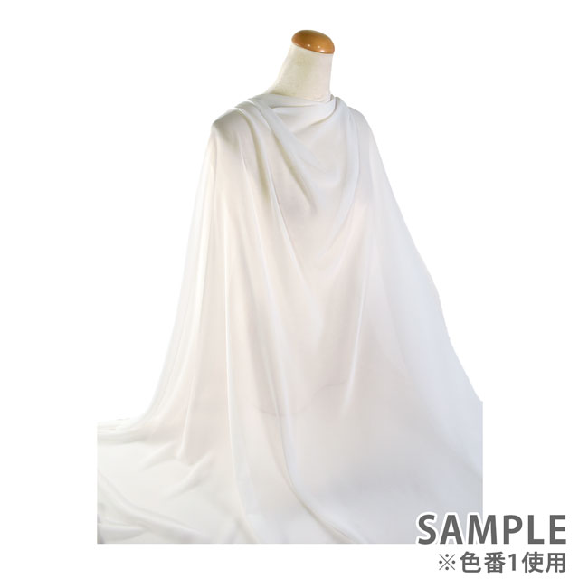 生地 75Dシフォンジョーゼット(KKF7572) 1.白 10Bf09_