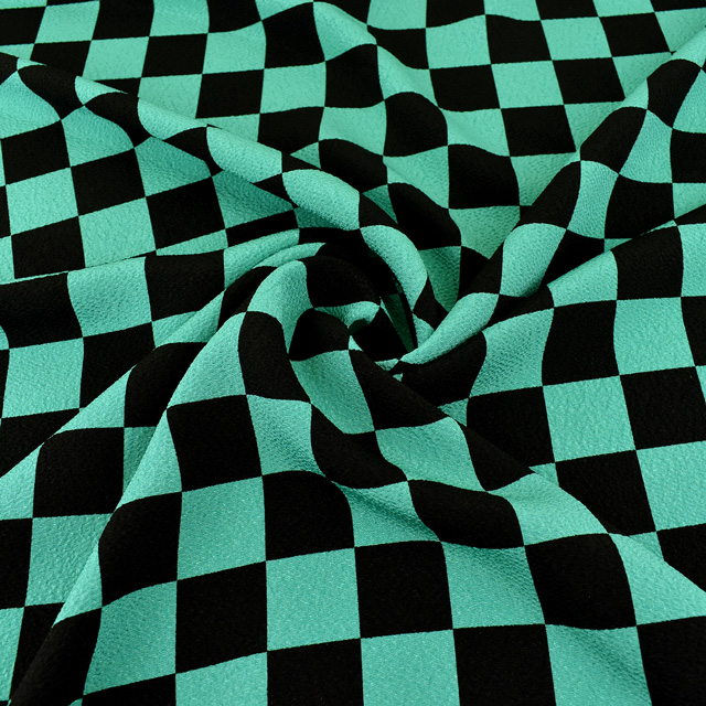 生地 二越ちりめん 大市松 (KKP3338) 色番GR 09Bj21_