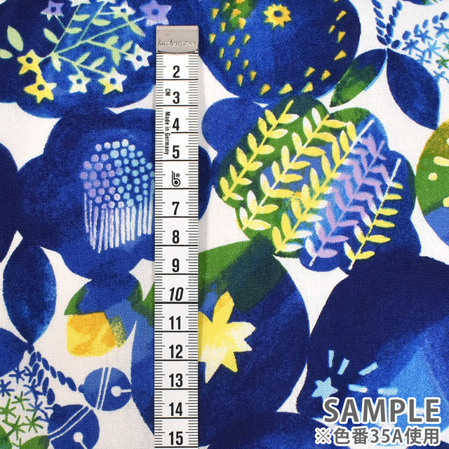 生地 みすゞうた 私と小鳥と鈴と /綿麻キャンバス(KMCSK) 35A.るりこん 99Zz99_