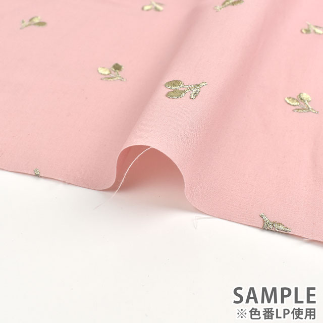 生地 Daily ソフトブロード刺繍 チェリー(KOF-34) NV.ネイビー 99Zz99_