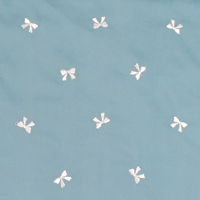 生地 Daily ソフトブロード刺繍 リボン(KOF-43) LBL.ライトブルー 09Bk22_