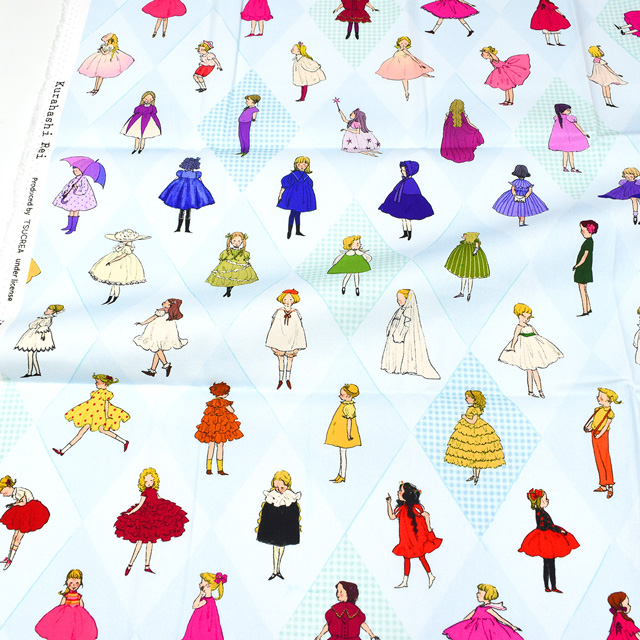 カットクロス くらはしれい お花の女の子たち 夏 Birth Flower(KRF) 145cm×50cm 色番04 99Zz99j