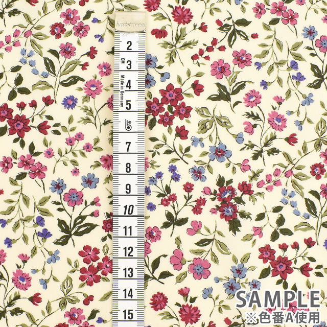 生地 ブロード花プリント(KTS2568) B.ブルー 09Af15_