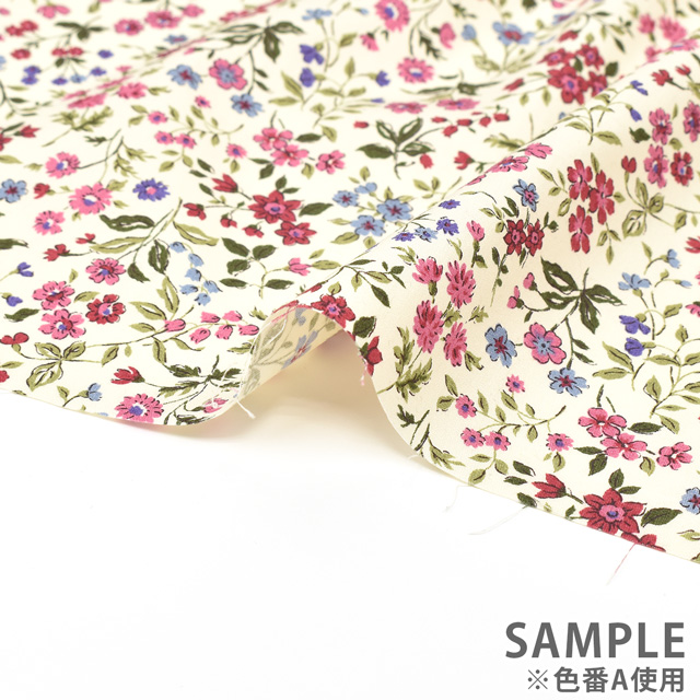 生地 ブロード花プリント(KTS2568) B.ブルー 09Af15_
