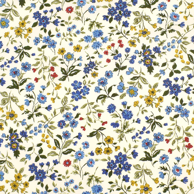 生地 ブロード花プリント(KTS2568) B.ブルー 09Af15_