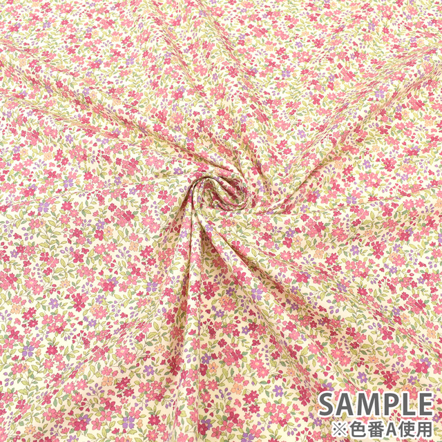 生地 広幅ブロード小花プリント(KTS2704) A.ピンク 09Af15_