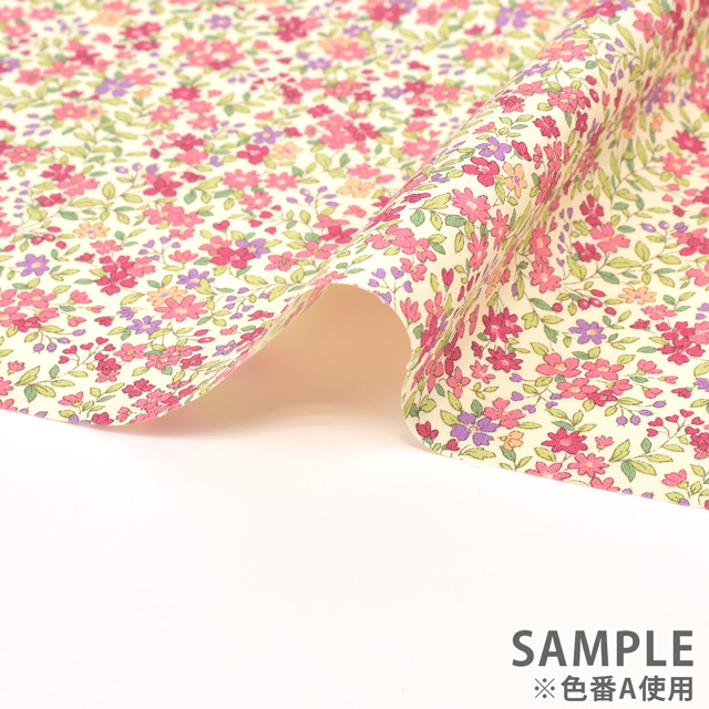 生地 広幅ブロード小花プリント(KTS2704) A.ピンク 09Af15_