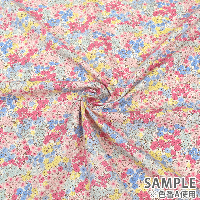 生地 ブロードプリント パステル小花(KTS3414) B.パープル 09Af15_