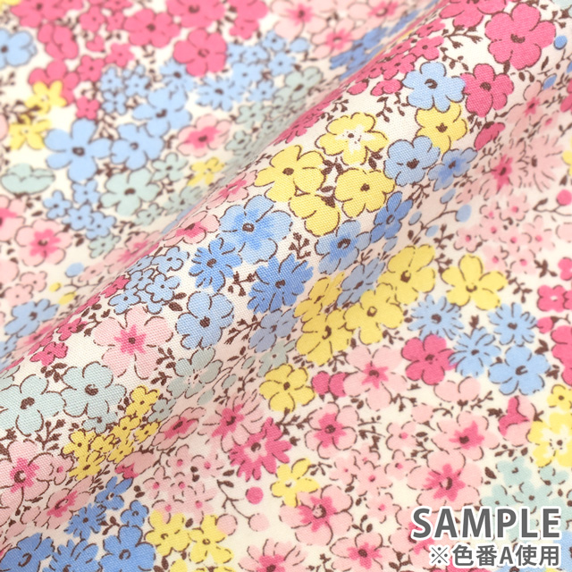 生地 ブロードプリント パステル小花(KTS3414) B.パープル 09Af15_