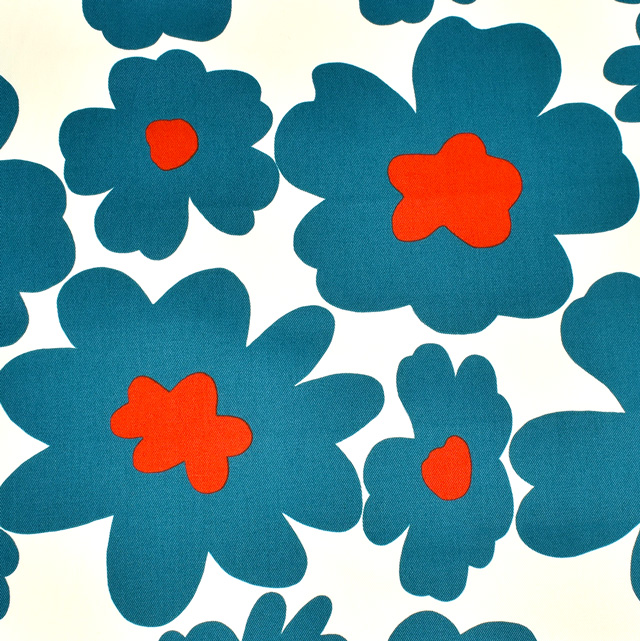 生地 ツイルプリント 中花(KTS3676) A.ブルー 09Af16_