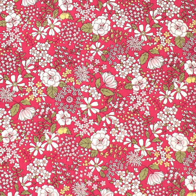 生地 ブロードプリント 地付単色花(KTS6097) A.ピンク 09Af15_