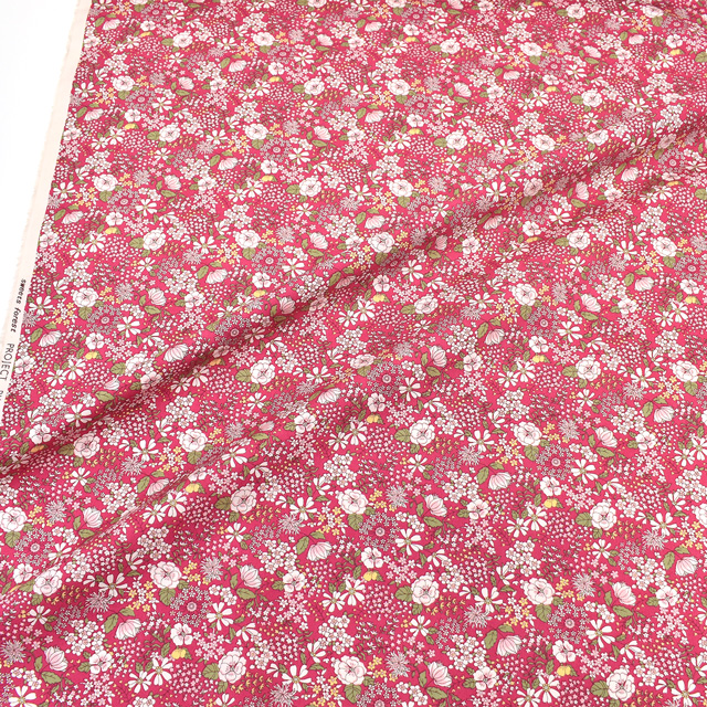 生地 ブロードプリント 地付単色花(KTS6097) A.ピンク 09Af15_