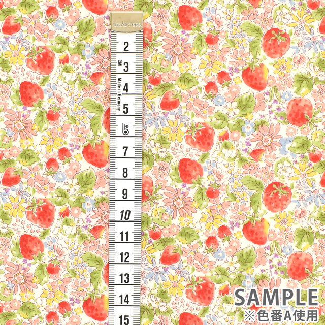 生地 ブロードプリント イチゴ(KTS6025) C.グリーン 09Af15_