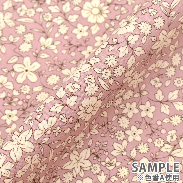 生地 ブロードプリント ホワイトフラワー(KTS6623) F.グリーン 09Af15_