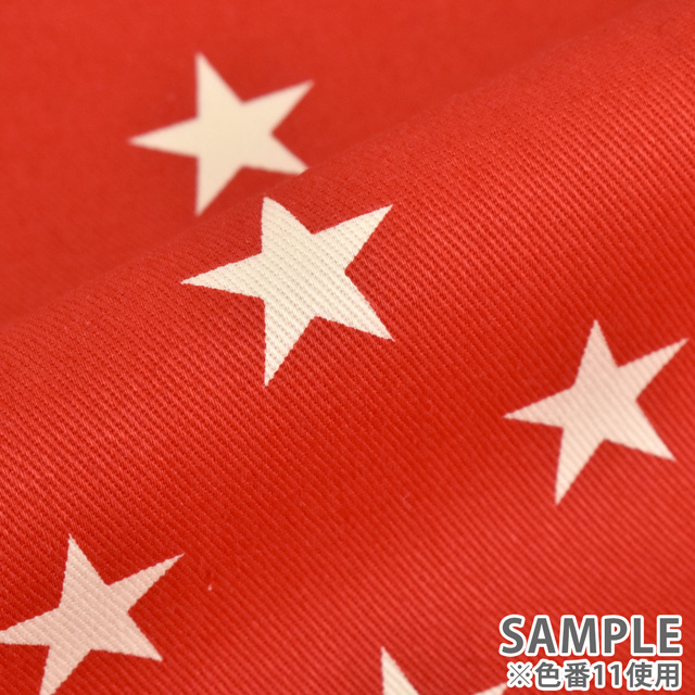 生地 ツイルプリント 星柄(KTS3681) 52.黒×白 09Bk23_