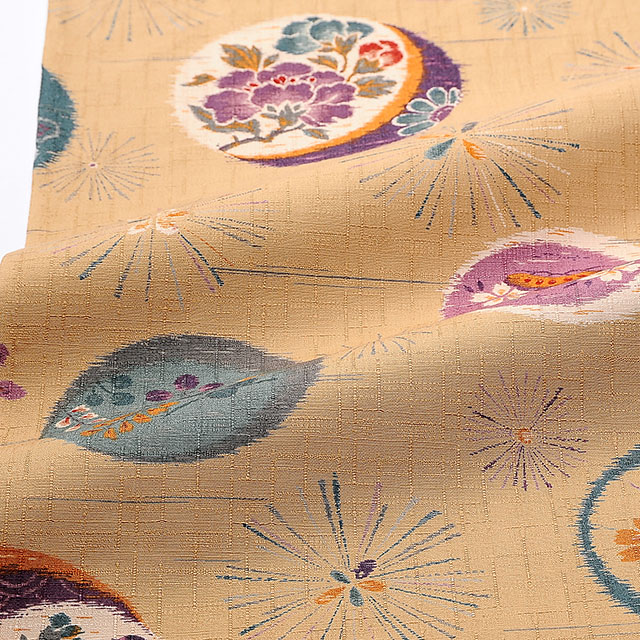 生地 サザンクロスプリント 松・手毬(KTS6488) A.ベージュ 99Zz99_