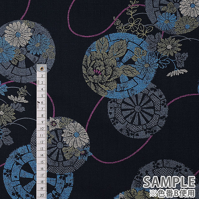生地 サザンクロスプリント 華源氏車文様(KTS6648) C.濃紫 99Zz99_