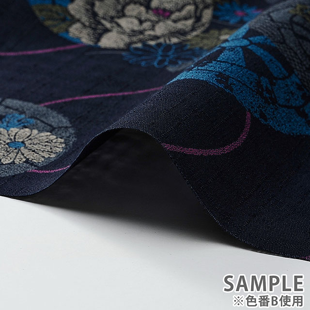 生地 サザンクロスプリント 華源氏車文様(KTS6648) C.濃紫 99Zz99_