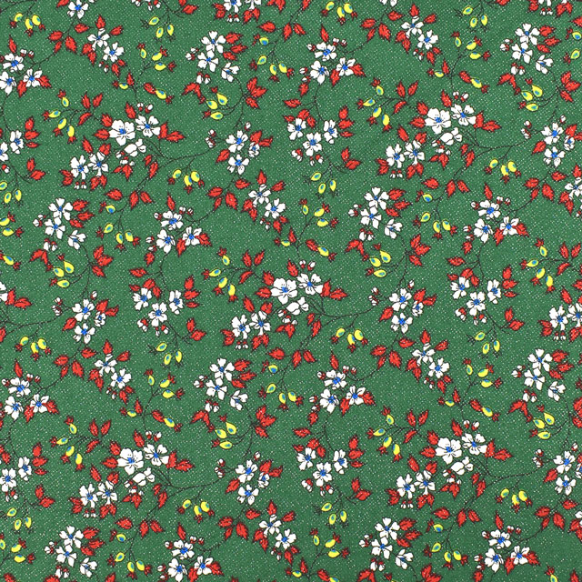 生地 LIBERTY 2021AW Brilliant Christmas Hips 'N' Hops ヒップス・アンド・ホップス(88-3338253G) J21A.グリーン 09Ac04j